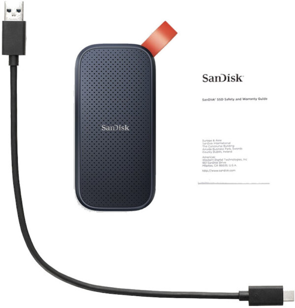 Refurbished SanDisk E30 Type C Enabled / USB 3.2 1 TB External Solid State Drive (SSD)  (Black) - Image 3